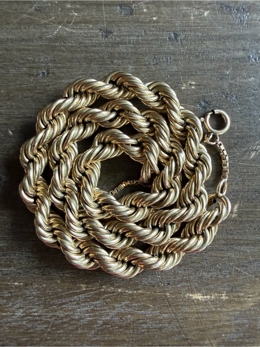 Vintage Birks 12K Gold-Filled Rope Necklace – 34.23g